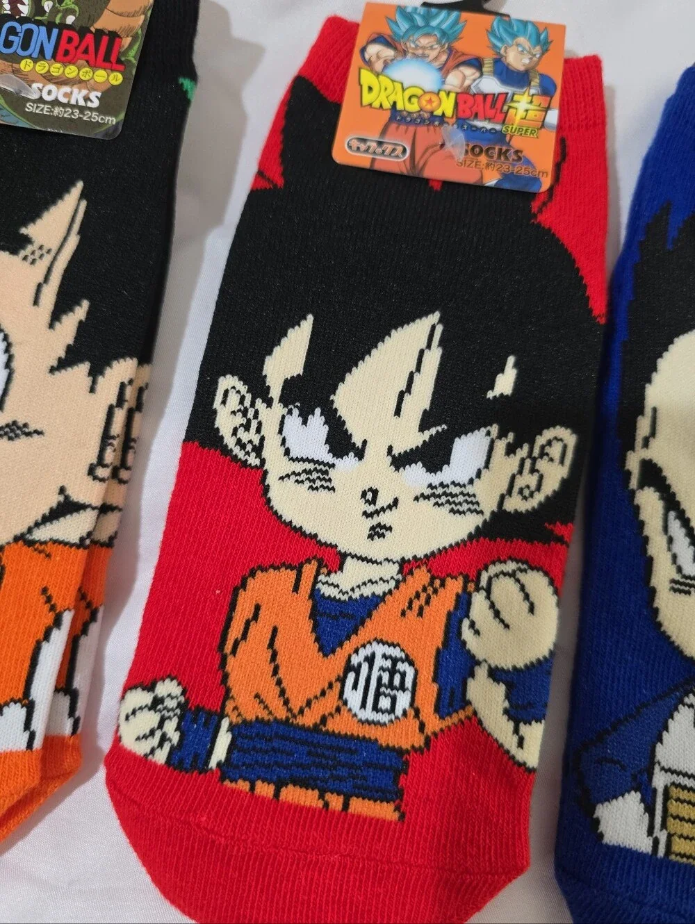 NWT Dragon Ball Anime Novelty No Show Socks Bundle Japan Goku Vegeta 23-25 cm